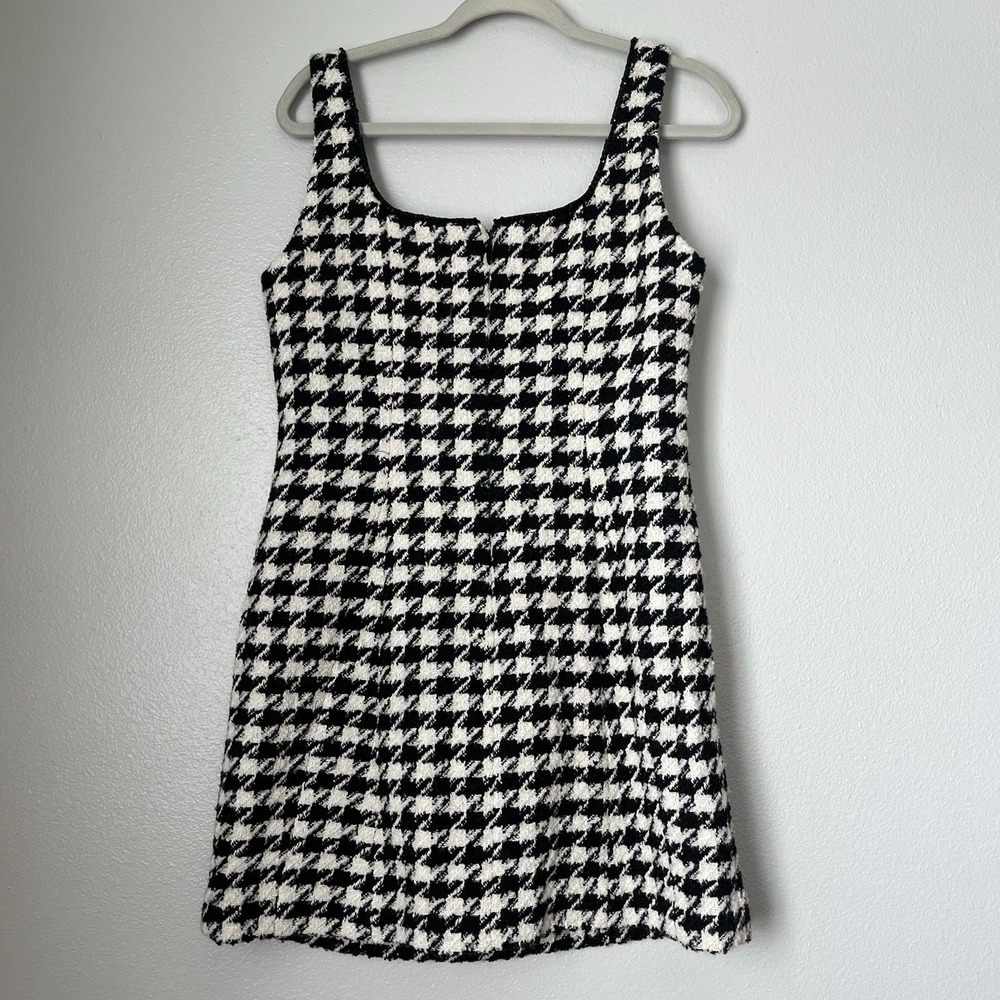 Antonio Melani Macy Wool Blend Houndstooth‎ Square Neck Sleeveless Mini Dress 10 - Picture 9 of 14